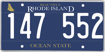 RI license plate 147552