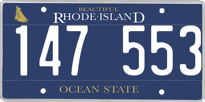 RI license plate 147553