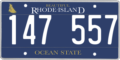 RI license plate 147557