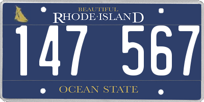 RI license plate 147567