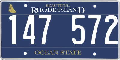 RI license plate 147572