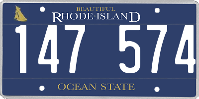 RI license plate 147574