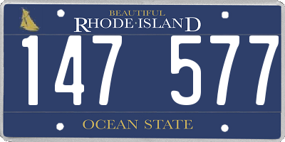 RI license plate 147577
