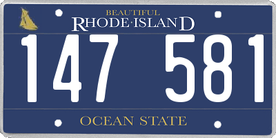 RI license plate 147581