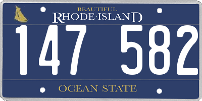 RI license plate 147582