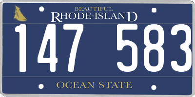 RI license plate 147583
