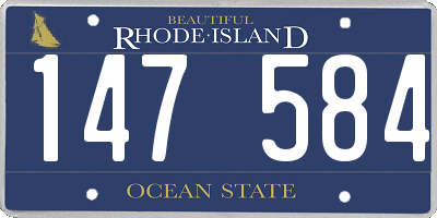 RI license plate 147584