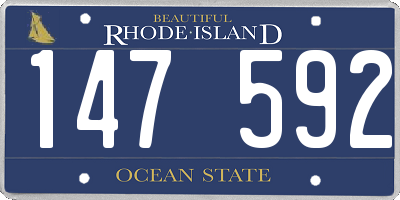 RI license plate 147592