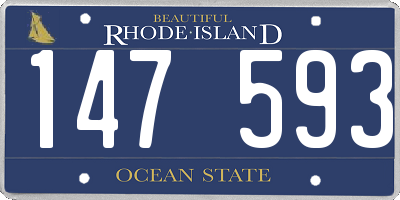 RI license plate 147593