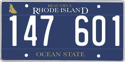 RI license plate 147601