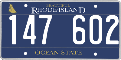 RI license plate 147602