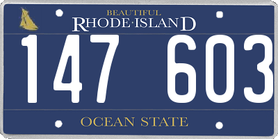 RI license plate 147603