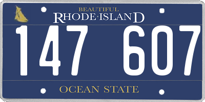 RI license plate 147607