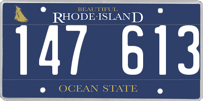 RI license plate 147613