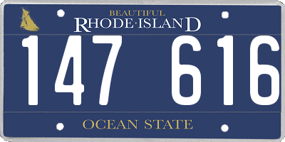 RI license plate 147616