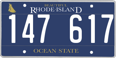 RI license plate 147617