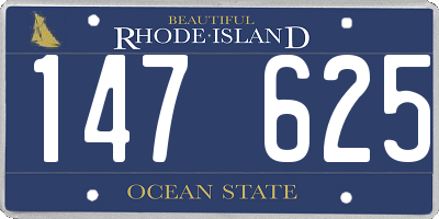RI license plate 147625