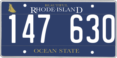RI license plate 147630