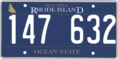 RI license plate 147632