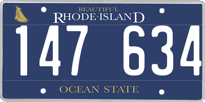 RI license plate 147634