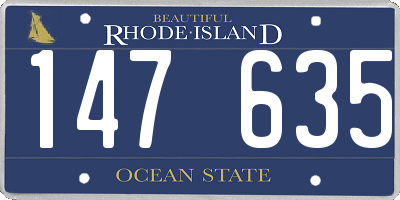 RI license plate 147635