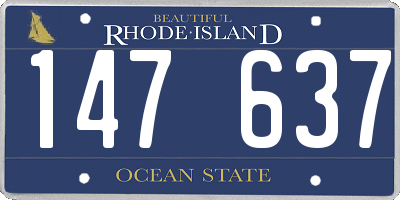 RI license plate 147637