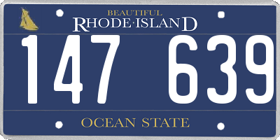 RI license plate 147639