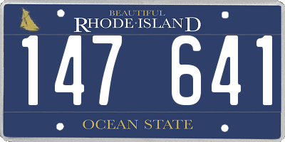 RI license plate 147641
