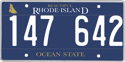 RI license plate 147642