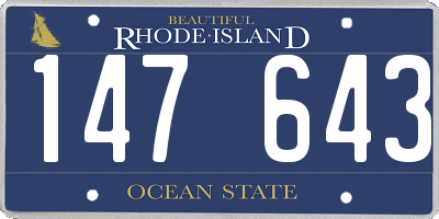 RI license plate 147643