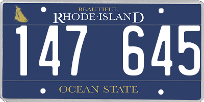 RI license plate 147645