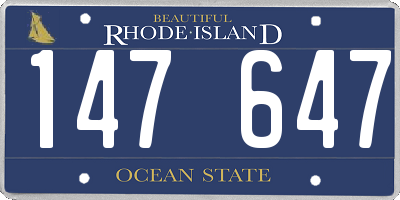 RI license plate 147647