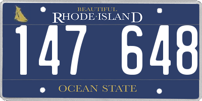 RI license plate 147648