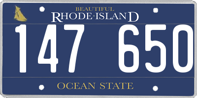RI license plate 147650