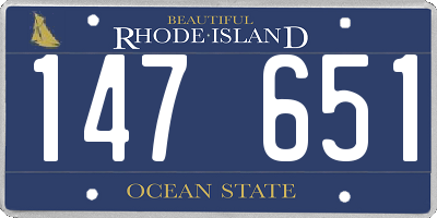 RI license plate 147651