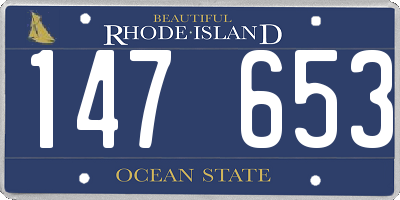 RI license plate 147653