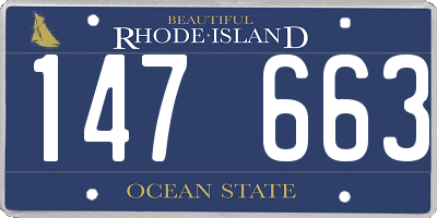 RI license plate 147663