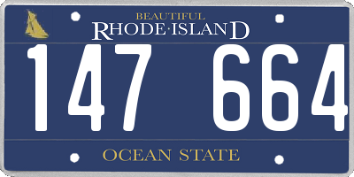 RI license plate 147664