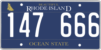 RI license plate 147666