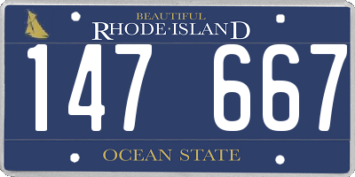 RI license plate 147667