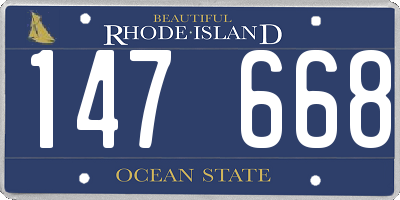 RI license plate 147668