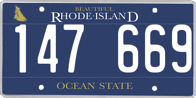 RI license plate 147669