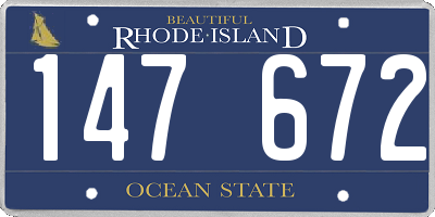 RI license plate 147672
