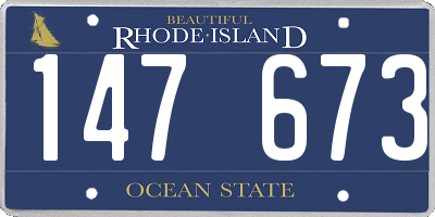 RI license plate 147673