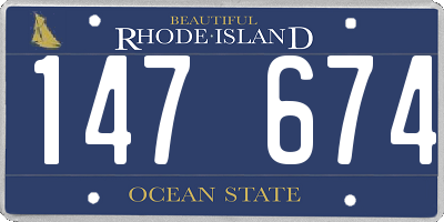RI license plate 147674