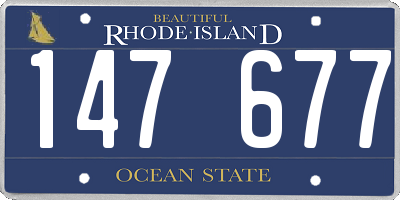 RI license plate 147677