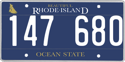 RI license plate 147680