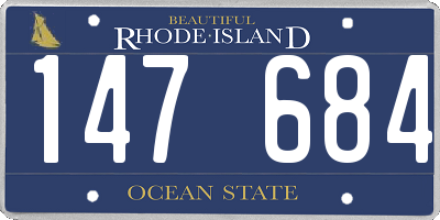 RI license plate 147684