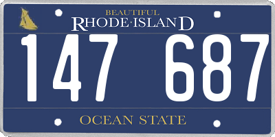 RI license plate 147687