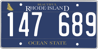 RI license plate 147689